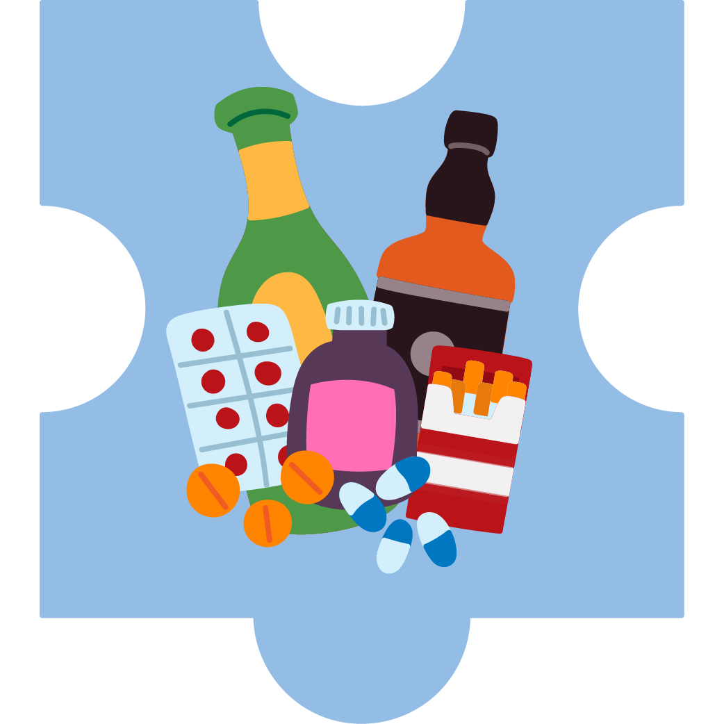 05 Puzzle Piece with hard drugs and alcohol